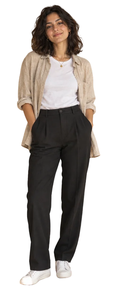 La modella con la camicia in lino